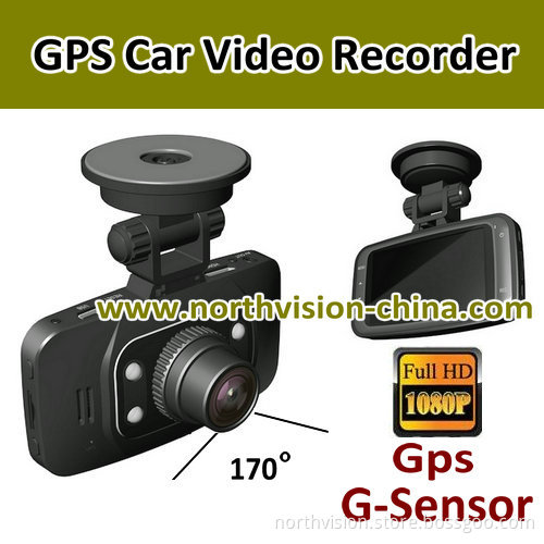 170 Degree Full HD 1080P Car Video Recorder with GPS